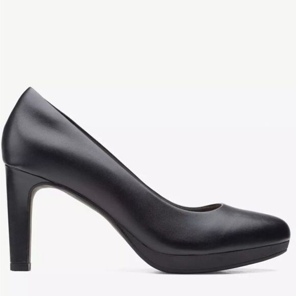 New Clark's Collection AMBYR Joy black leather high heel business size 8 NWT - Picture 2 of 6